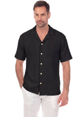 Polo elegante de primera calidad para hombre con moderno patrón de punto trenzado texturizado