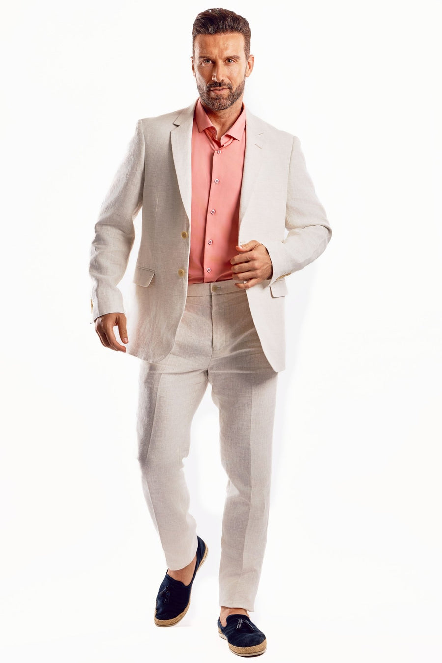 Mojito Reserve Men's Textured Linen Slub Weave Suit
