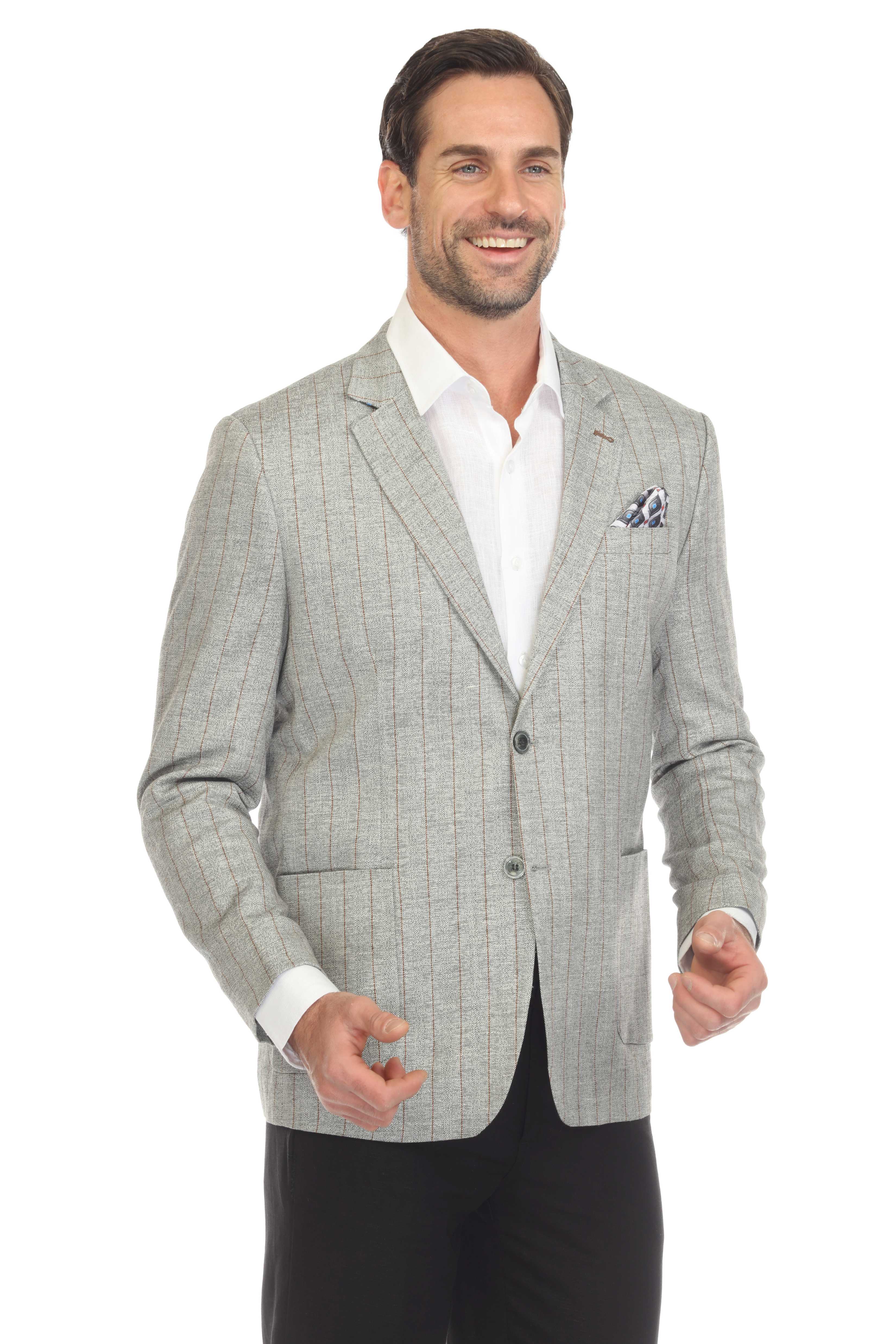 Chaqueta deportiva informal de rayas modernas de Mojito Reserve para hombre