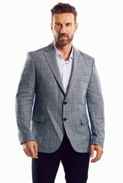Chaqueta deportiva con estampado de cuadros grises para hombre de Mojito Reserve