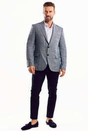 Chaqueta deportiva con estampado de cuadros grises para hombre de Mojito Reserve