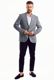 Chaqueta deportiva con estampado de cuadros grises para hombre de Mojito Reserve