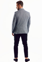 Chaqueta deportiva con estampado de cuadros grises para hombre de Mojito Reserve