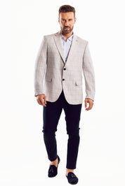 Chaqueta deportiva con estampado de cuadros claros Mojito Reserve para hombre