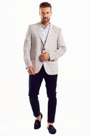 Chaqueta deportiva con estampado de cuadros claros Mojito Reserve para hombre