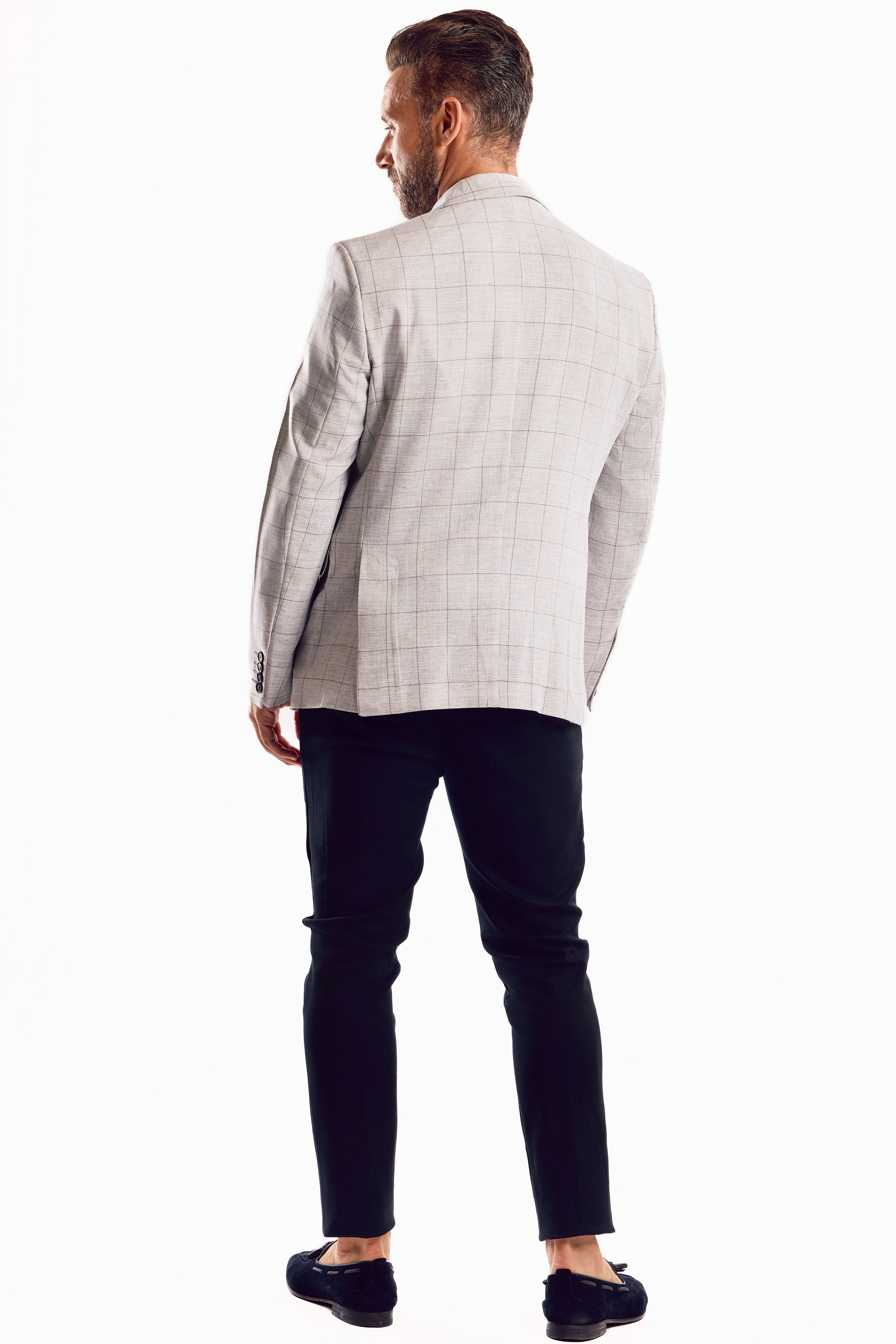 Chaqueta deportiva con estampado de cuadros claros Mojito Reserve para hombre