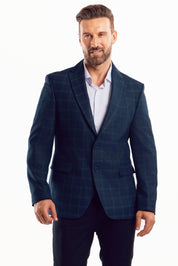 Chaqueta deportiva con estampado de cuadros azul marino para hombre de Mojito Reserve