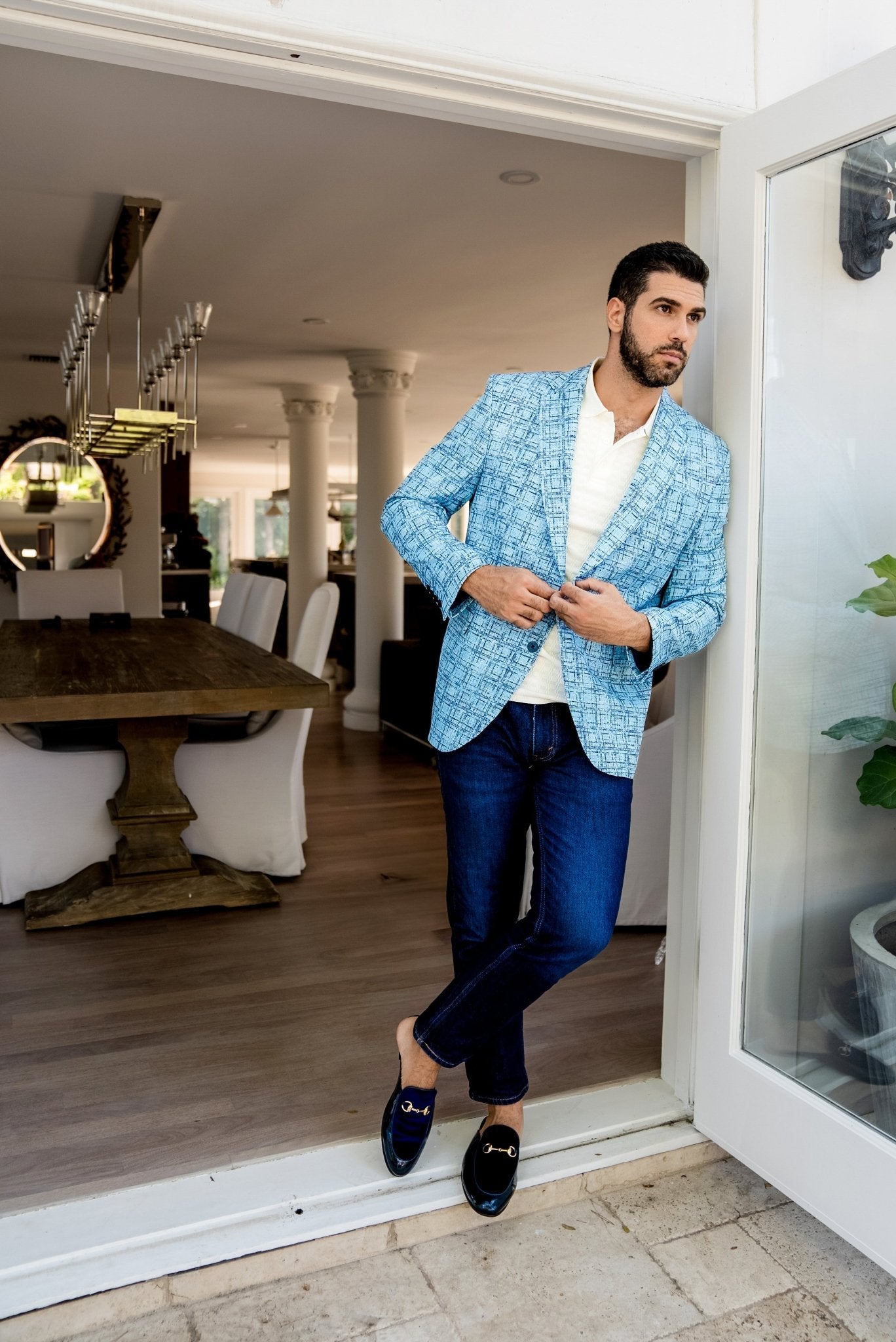 Mojito Reserve Men's Casual Modern Fit Sports Jacket Multi Color