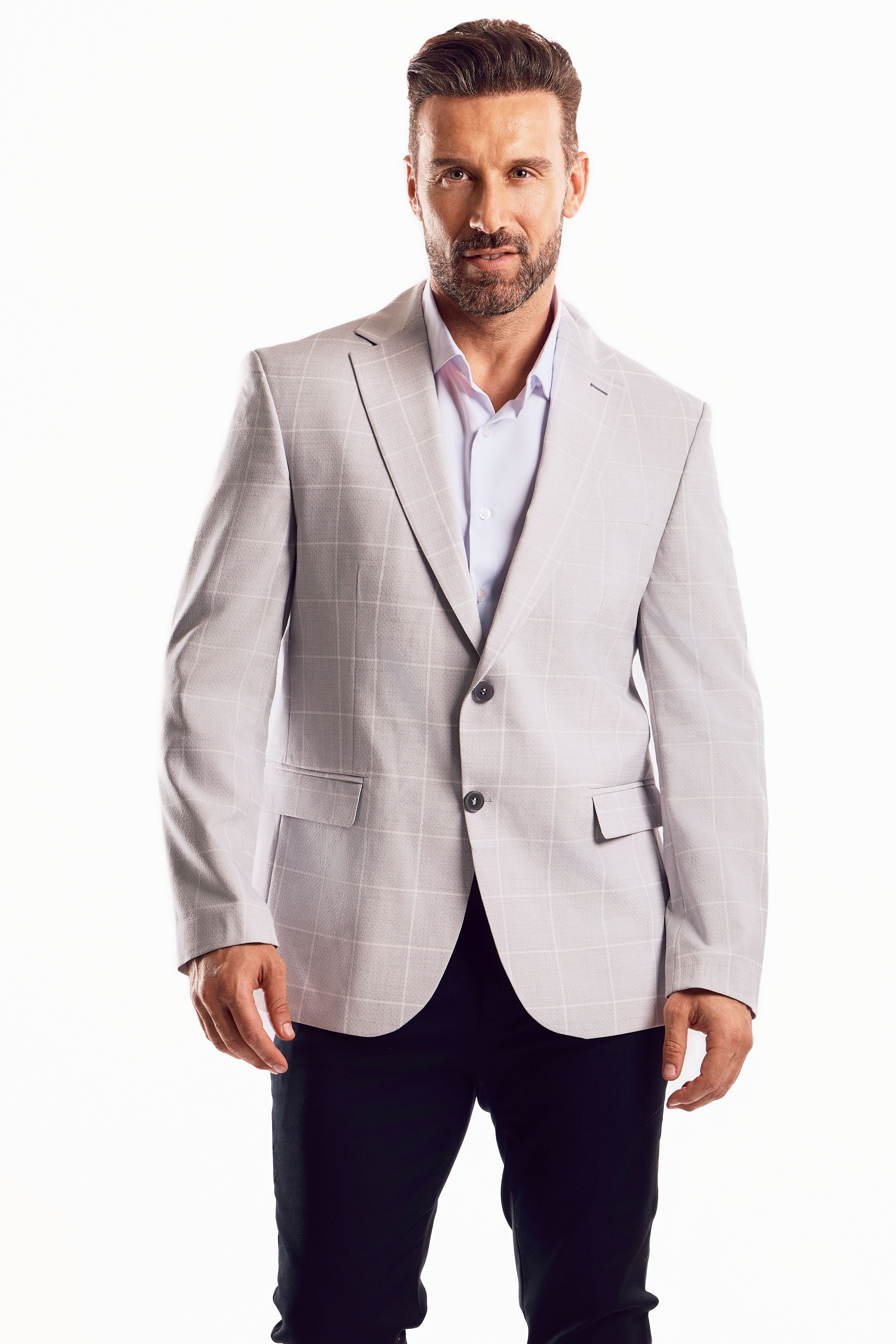 Chaqueta deportiva con estampado de cuadros claros Mojito Reserve para hombre