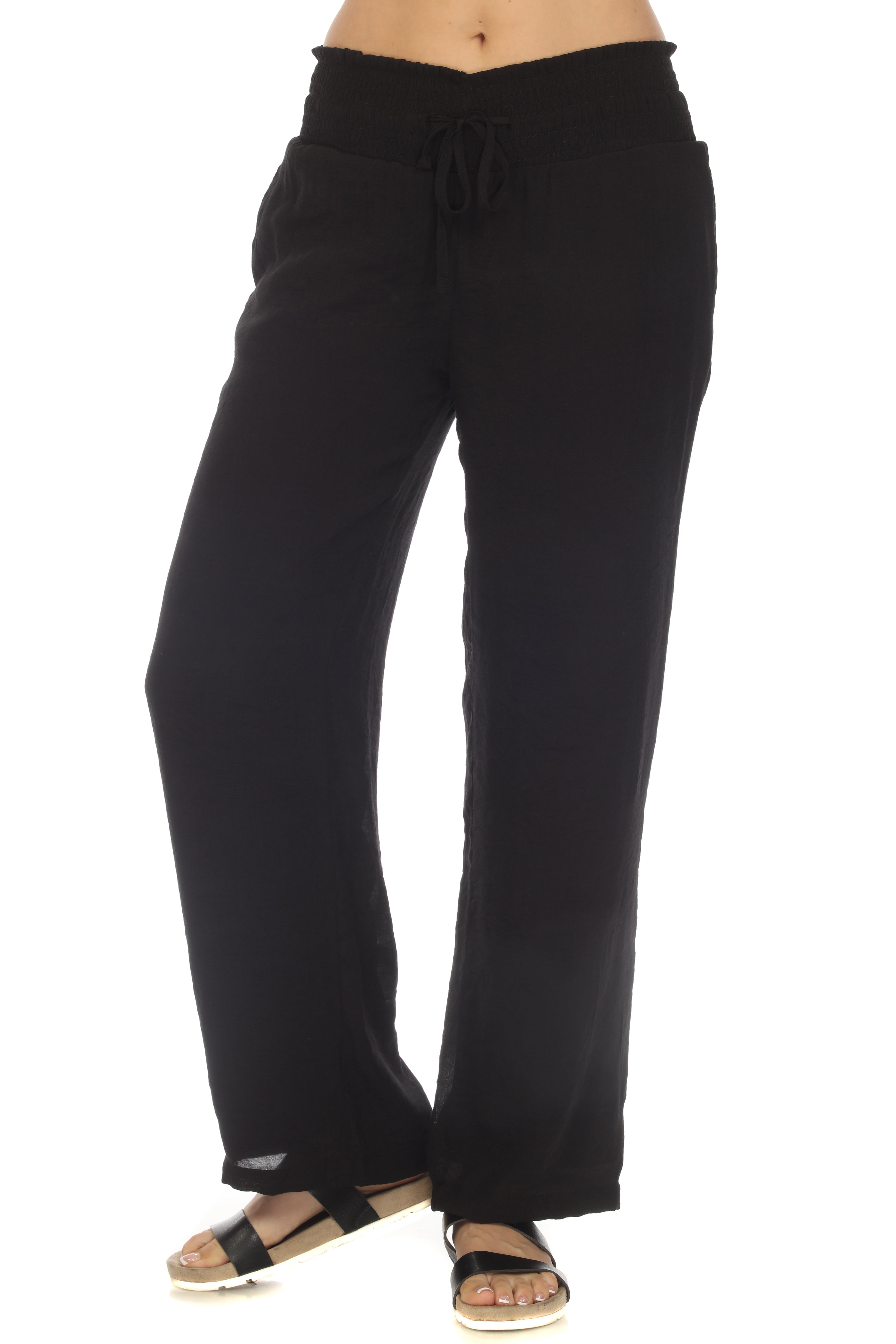 Pantalón Palazzo con cordón ajustable para mujer Mojito, ropa informal de resort