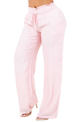 Women's Casual Resort Wear Smocked Waist Drawstring Palazzo Pant