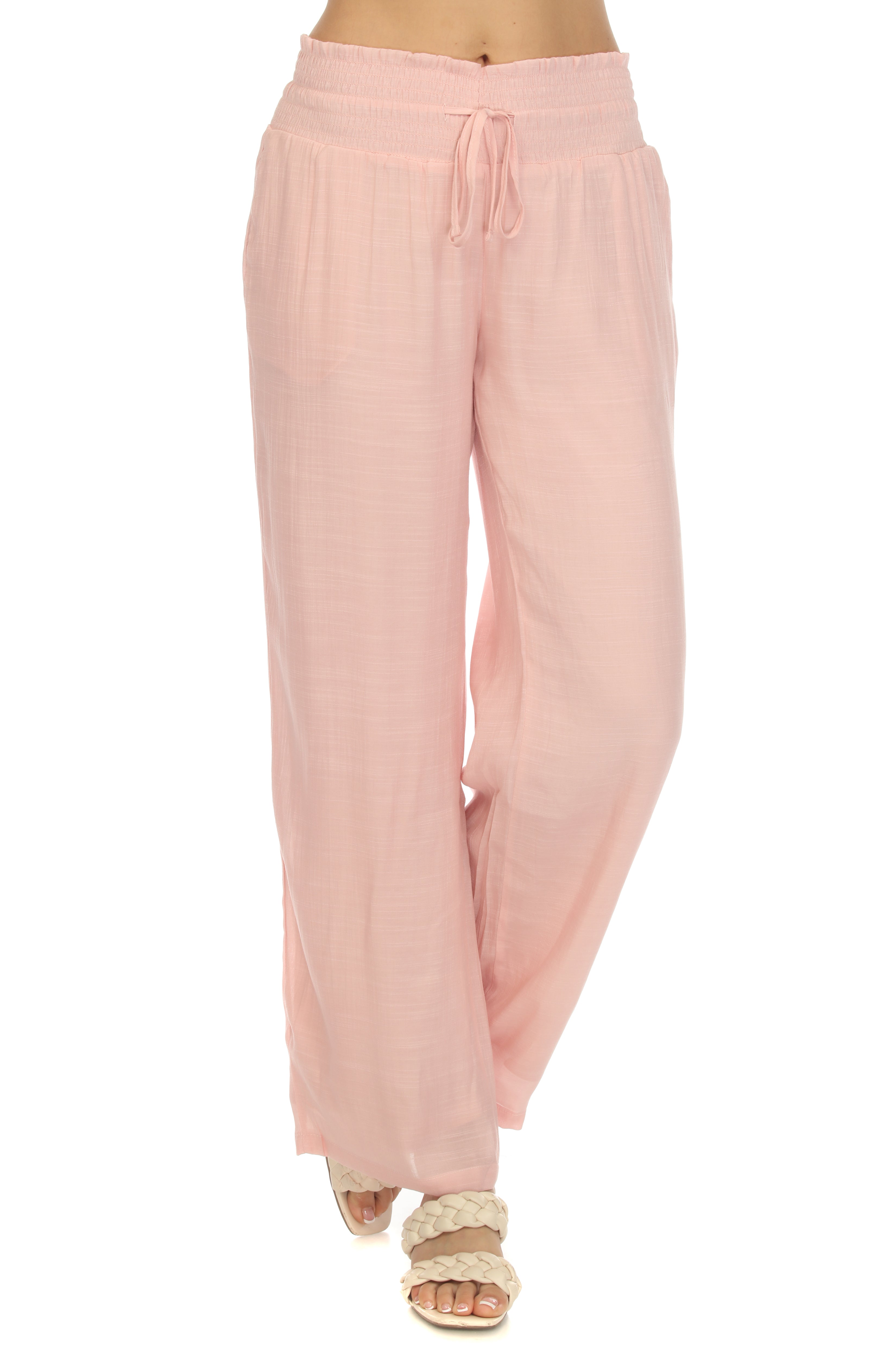 Pantalón Palazzo con cordón ajustable para mujer Mojito, ropa informal de resort
