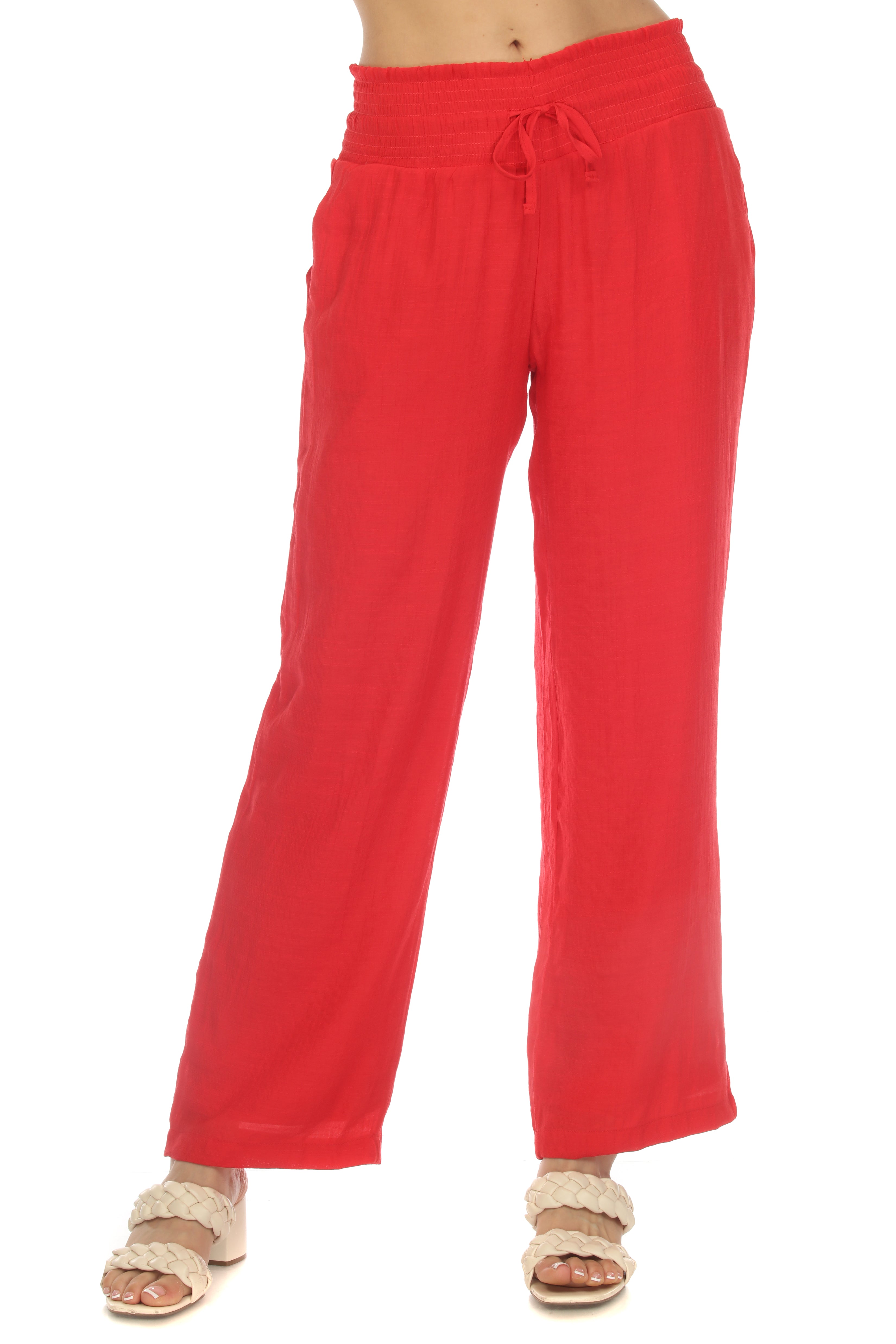 Pantalón Palazzo con cordón ajustable para mujer Mojito, ropa informal de resort