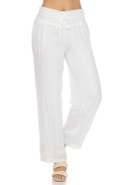 Pantalón Palazzo con cordón ajustable para mujer Mojito, ropa informal de resort