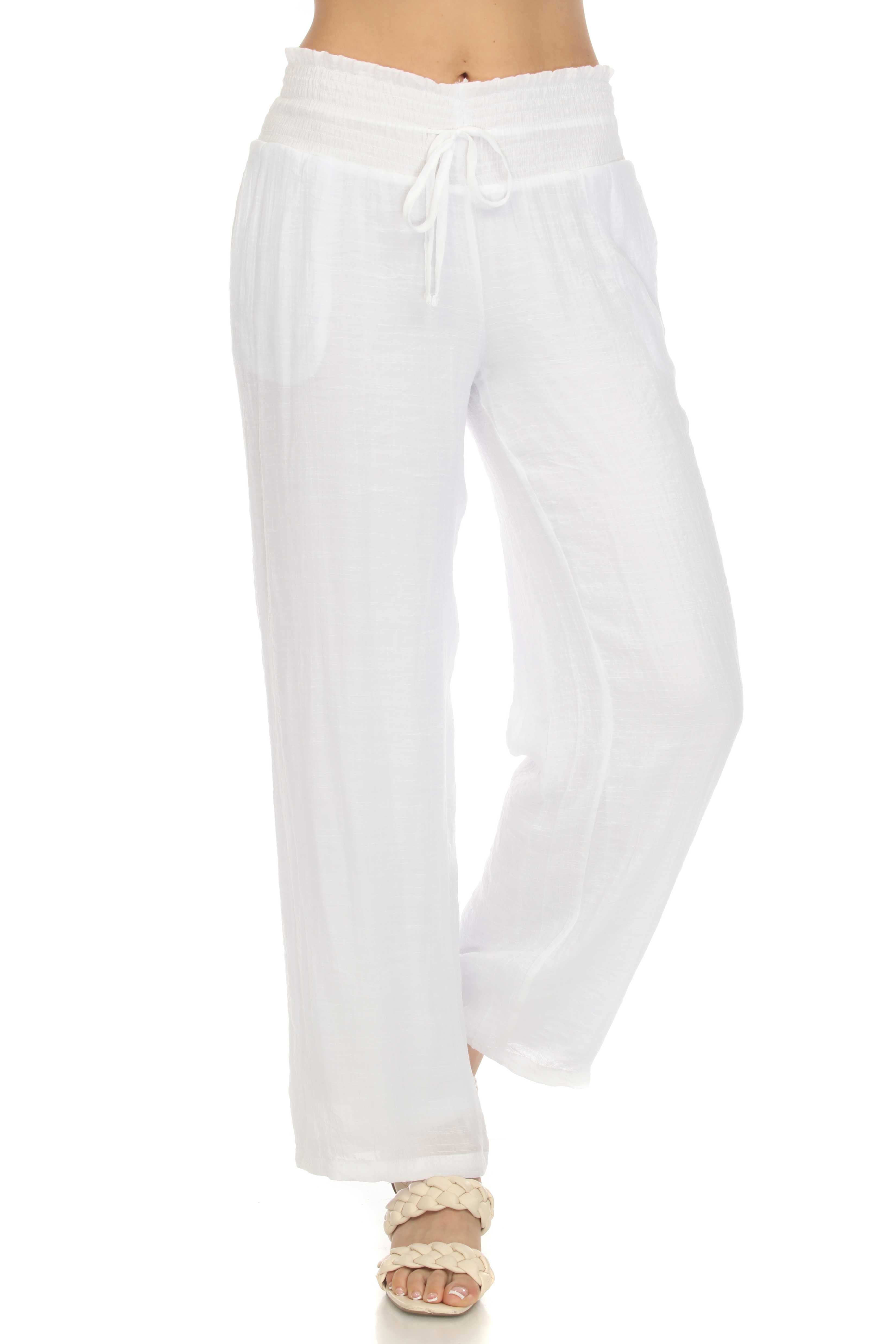 Pantalón Palazzo con cordón ajustable para mujer Mojito, ropa informal de resort