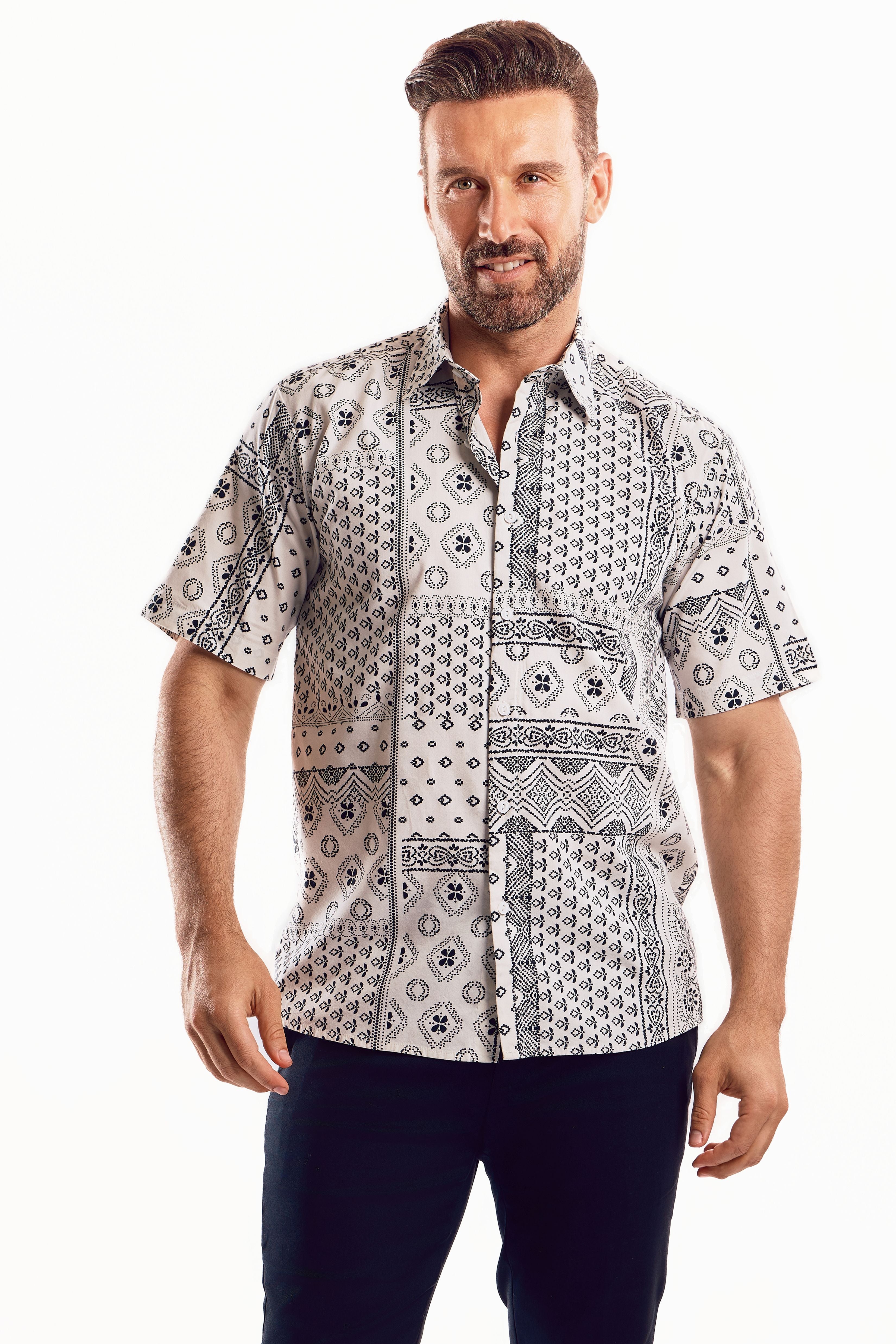 Camisa de manga corta con estampado geométrico
