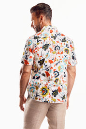 Mojito Short Sleeve Multi-Color Retro Floral Print Shirt