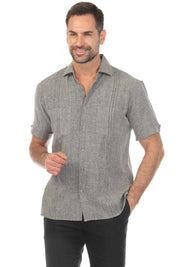 Men's Classic Two Pocket Guayamisa Shirt with Pleating