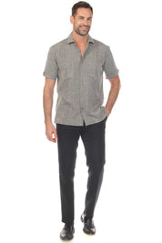 Men's Classic Two Pocket Guayamisa Shirt with Pleating