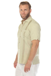 Men's Classic Two Pocket Guayamisa Shirt with Pleating