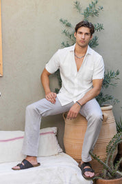 Men's Classic Two Pocket Guayamisa Shirt with Pleating