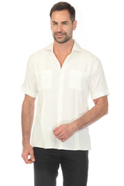Men's Classic Two Pocket Guayamisa Shirt with Pleating