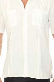 Men's Classic Two Pocket Guayamisa Shirt with Pleating
