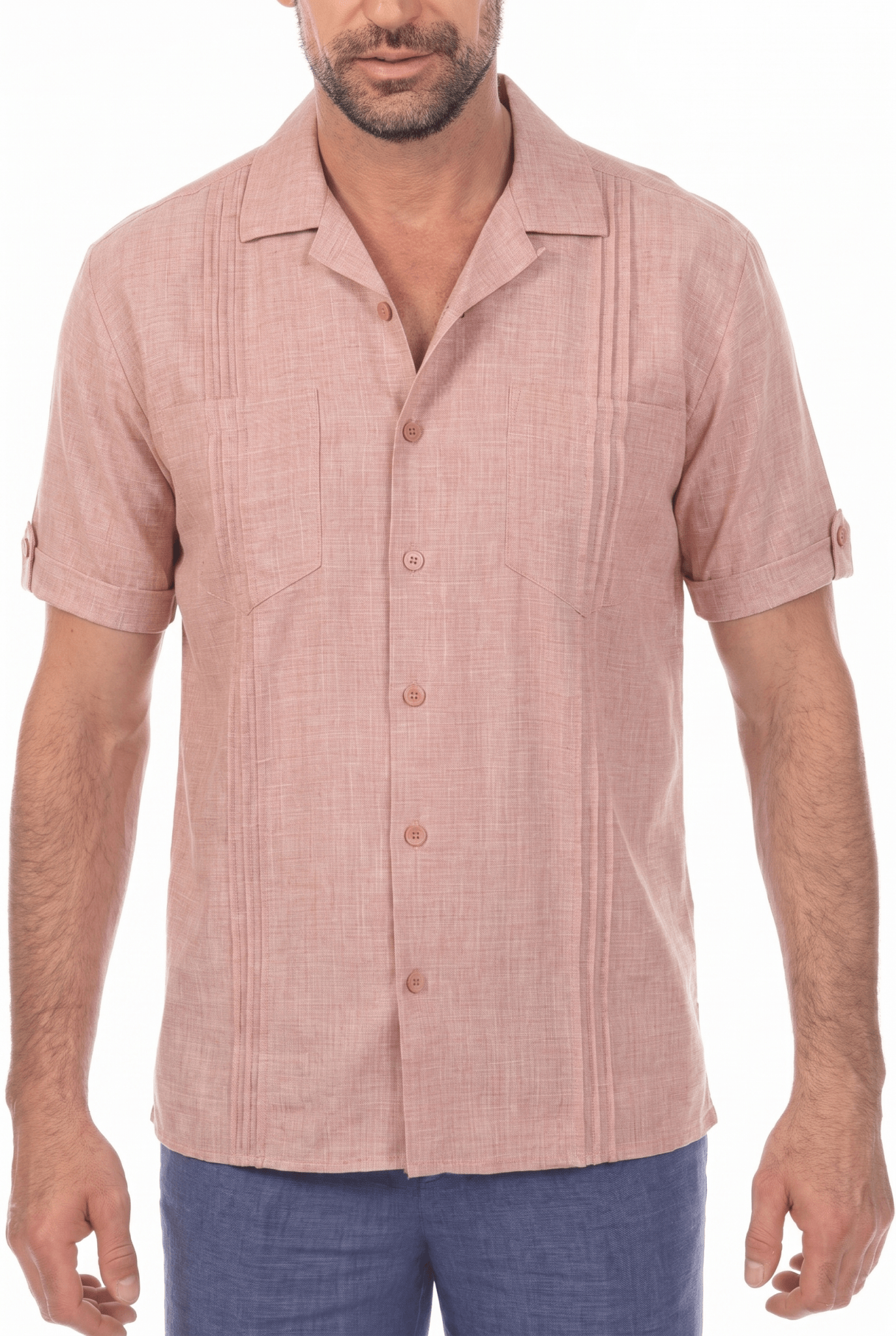 Camisa Guayamisa Clásica de Dos Bolsillos con Cuello Camp