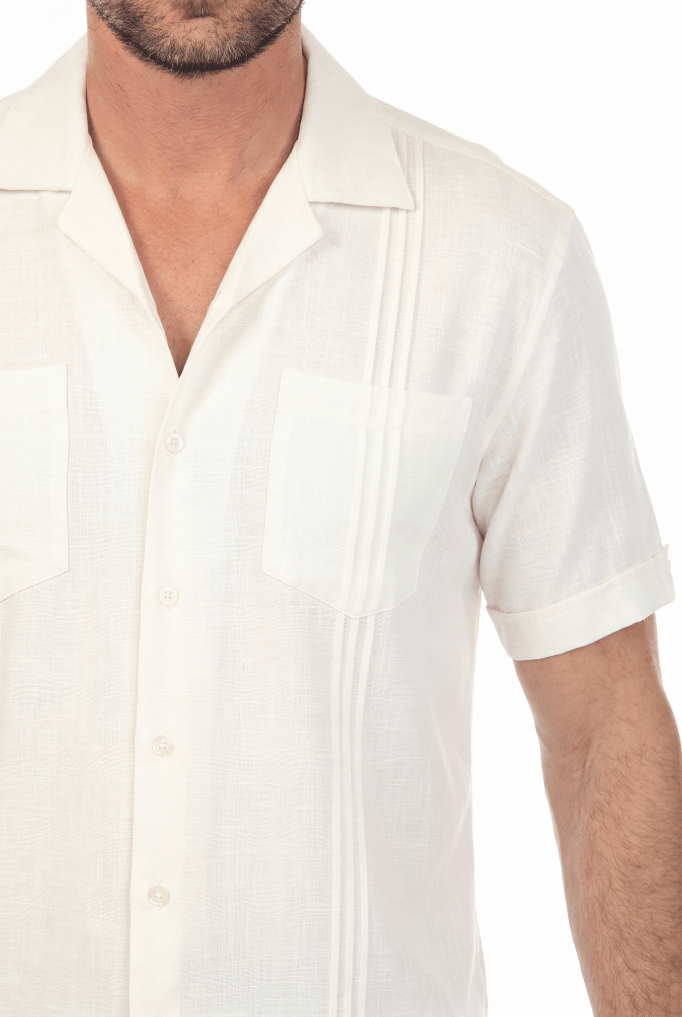 Camisa Guayamisa Clásica de Dos Bolsillos con Cuello Camp