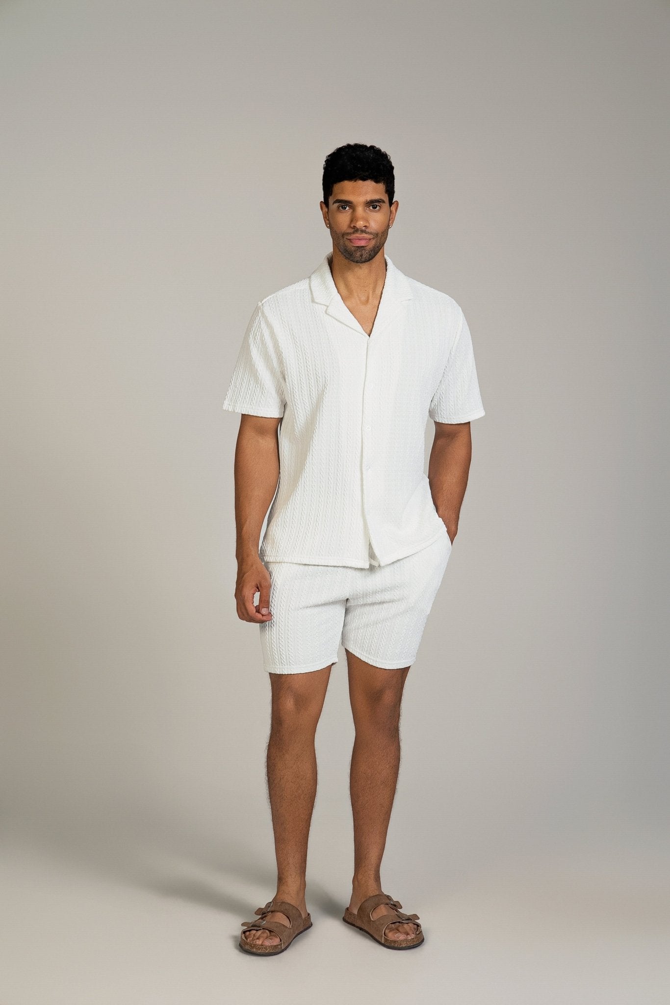 Traje de mezcla de poliéster y lino texturizado para hombre Mojito Reserve