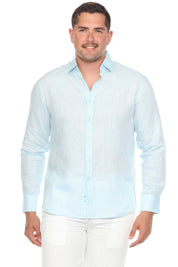 Mojito Men's 100% Linen Long Sleeve Button-Down Shirt