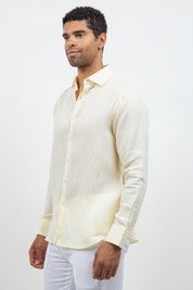 Camisa abotonada de manga larga 100% lino