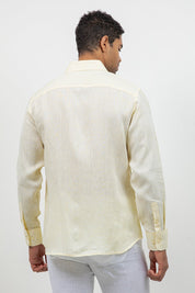 Camisa abotonada de manga larga 100% lino