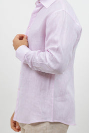 Camisa abotonada de manga larga 100% lino