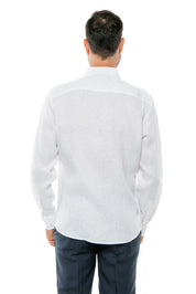 Mojito Men's 100% Linen Long Sleeve Button-Down Shirt