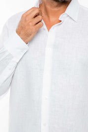 Mojito Men's 100% Linen Long Sleeve Button-Down Shirt