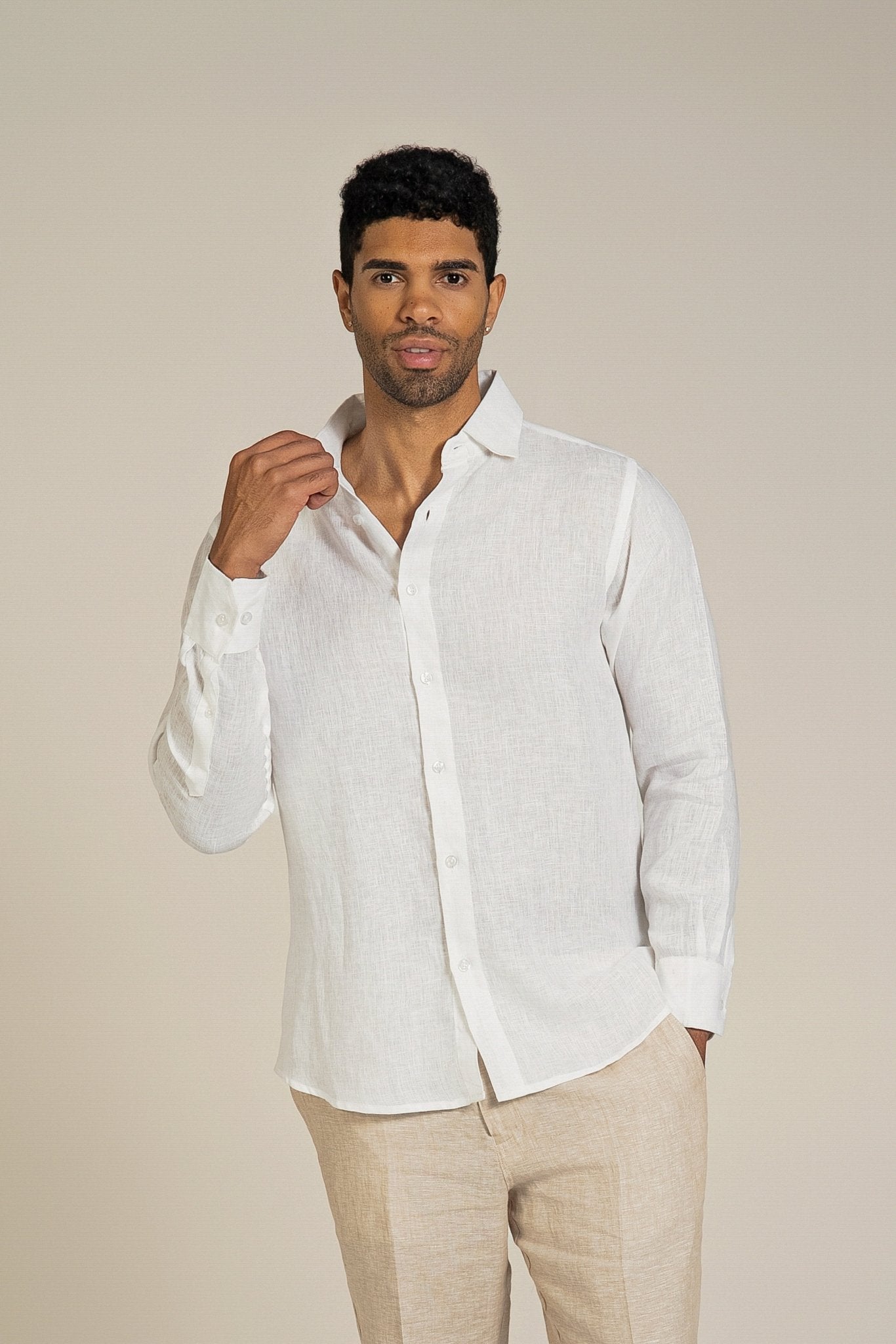 Casual 100% Linen Yarn Dyed Shirt Long Sleeve Button Down Mojito Collection Casual 100% Linen Yarn Dyed Shirt Long Sleeve Button Down Mojito Collection