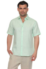 Mojito 100% Linen Short Sleeve Button-Down Shirt