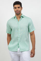 100% Linen Short Sleeve Button-Down Shirt