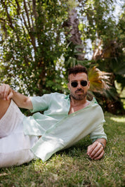 Mojito 100% Linen Short Sleeve Button-Down Shirt