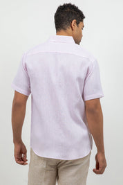 Camisa de lino 100% de manga corta con botones
