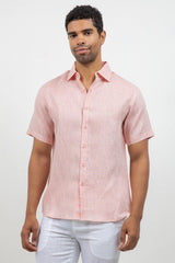 100% Linen Short Sleeve Button-Down Shirt