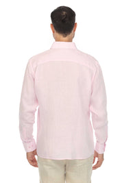 Camisa Mojito Casual Patchwork Diseño 100% Lino Manga Larga