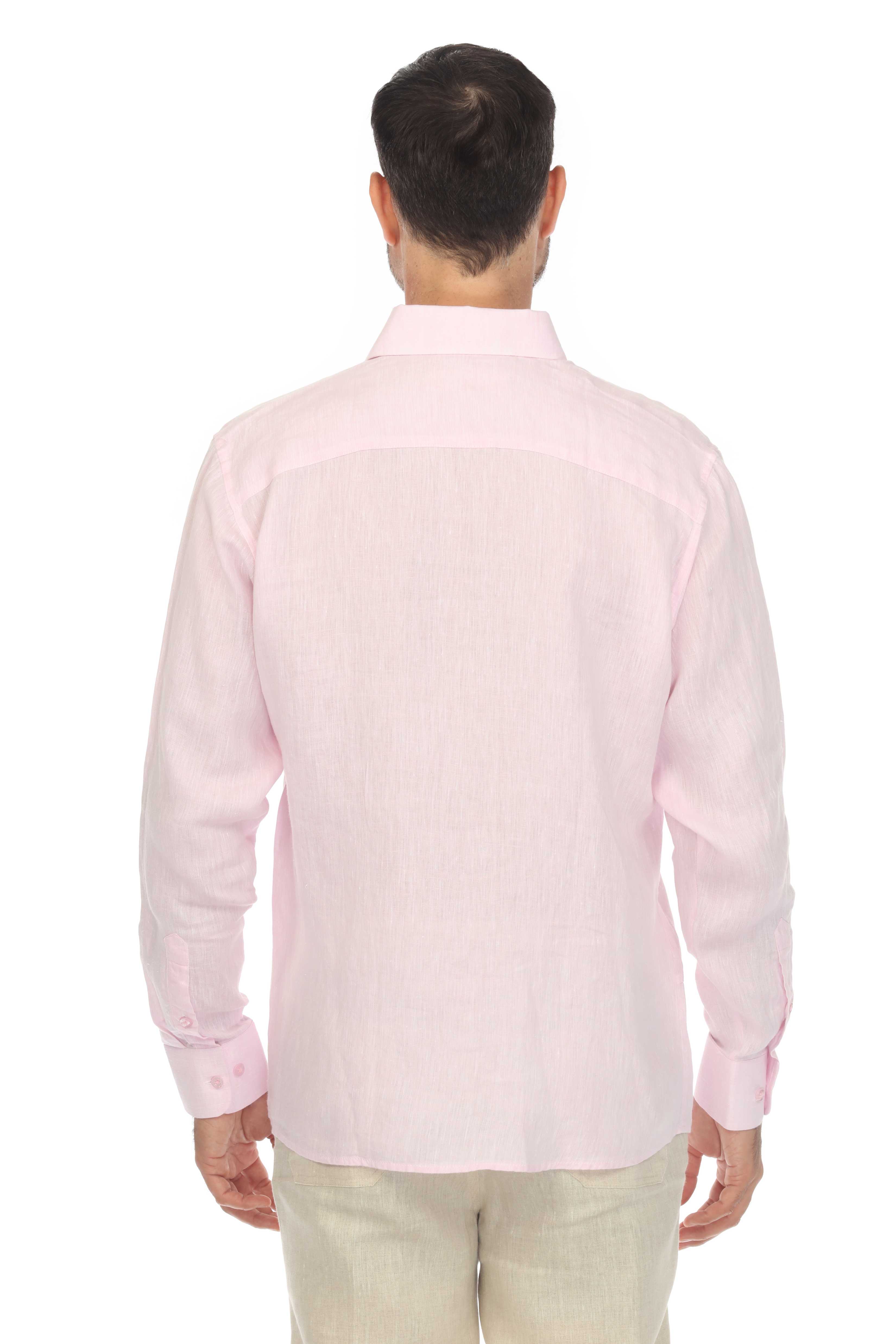 Camisa Mojito Casual Patchwork Diseño 100% Lino Manga Larga