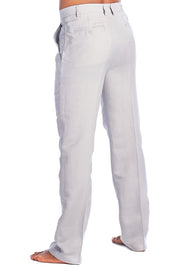 Men's Modern Fit Casual Resort Wear 100% Linen Flat front Dress Pants