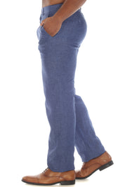 Pantalones de vestir planos de lino de corte entallado para hombre de la colección Mojito