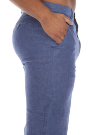 Pantalones de vestir planos de lino de corte entallado para hombre de la colección Mojito