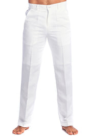 Men's Modern Fit Casual Resort Wear 100% Linen Flat front Dress Pants