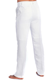 Men's Modern Fit Casual Resort Wear 100% Linen Flat front Dress Pants