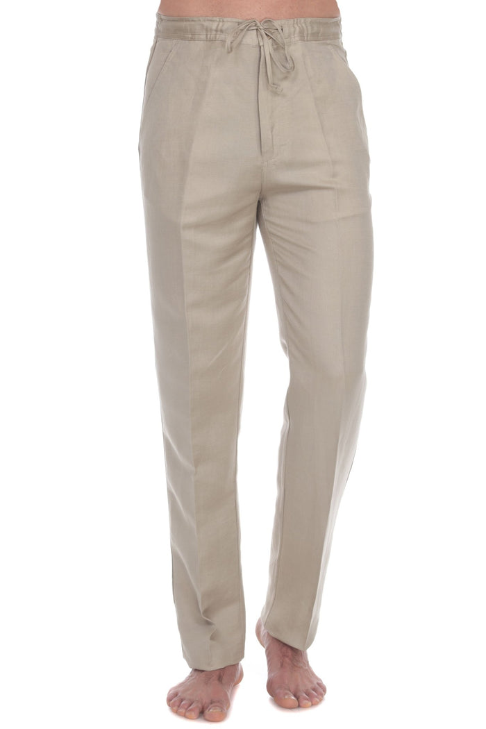 100% Linen Casual Drawstring Linen Pants